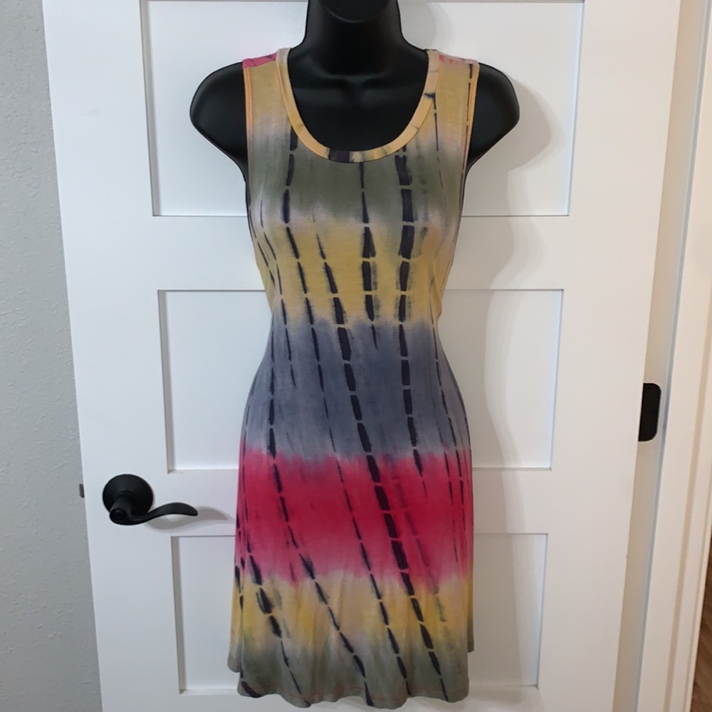 Bohemian Tie-Dye Style Flowy Summer Dress Small - Picture 3 of 16